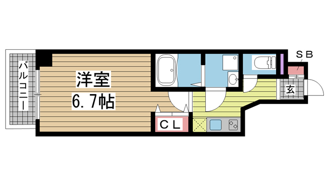 神戸市中央区中町通(JR東海道本線(近畿)神戸)のマンション賃貸物件 間取画像