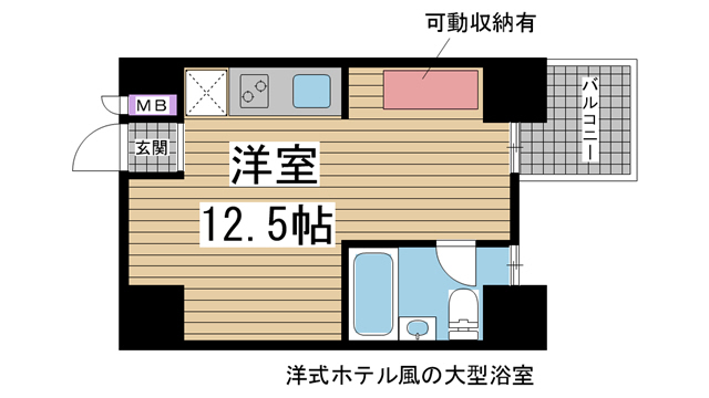 神戸市中央区琴ノ緒町(JR東海道本線(近畿)三ノ宮)のマンション賃貸物件 間取画像