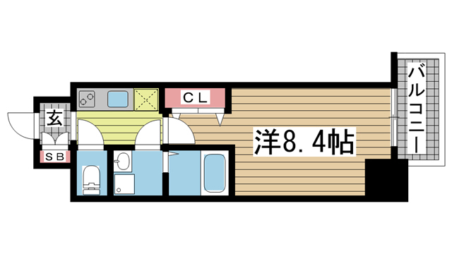 神戸市中央区古湊通(JR東海道本線(近畿)神戸)のマンション賃貸物件 間取画像