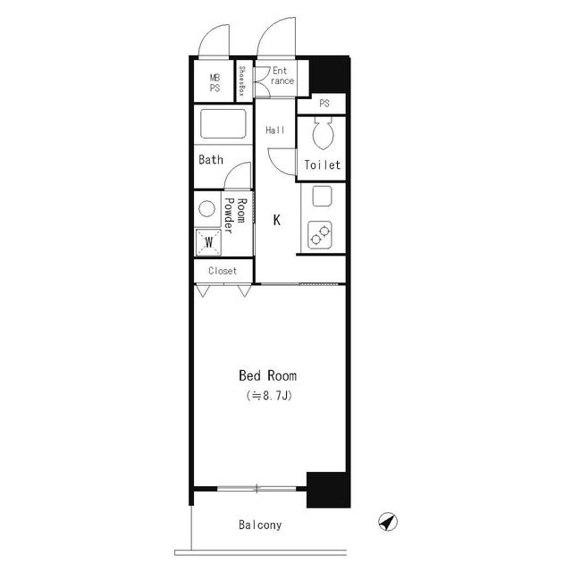 神戸市灘区記田町(阪神本線石屋川)のマンション賃貸物件 間取画像