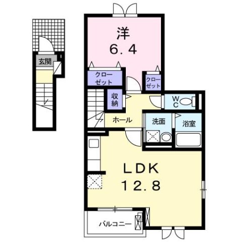 神戸市垂水区名谷町(JR山陽本線垂水)のアパート賃貸物件 間取画像