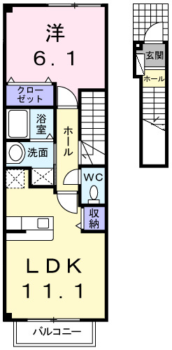 明石市二見町西二見(JR山陽本線土山)のアパート賃貸物件 間取画像