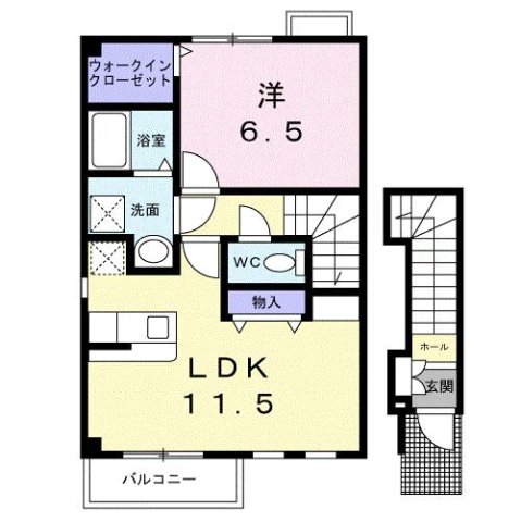 西宮市大島町(阪急今津線門戸厄神)のアパート賃貸物件 間取画像