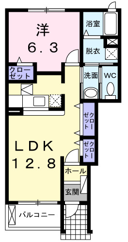 明石市魚住町住吉(山陽電鉄線山陽魚住)のアパート賃貸物件 間取画像