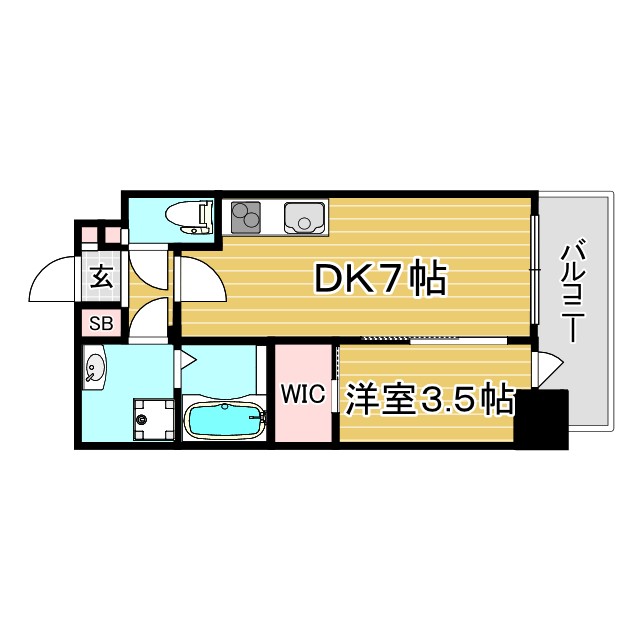 神戸市中央区琴ノ緒町(JR東海道本線(近畿)三ノ宮)のマンション賃貸物件 間取画像