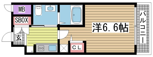 神戸市中央区御幸通(JR東海道本線(近畿)三ノ宮)のマンション賃貸物件 間取画像
