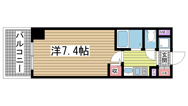神戸市中央区生田町(JR東海道本線(近畿)三ノ宮)のマンション賃貸物件 間取画像