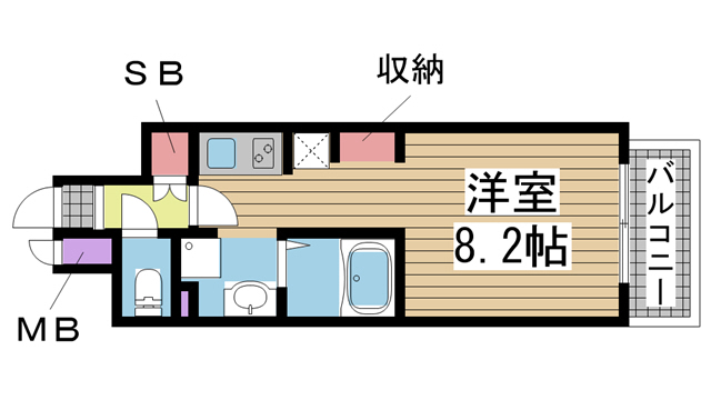 神戸市中央区古湊通(JR東海道本線(近畿)神戸)のマンション賃貸物件 間取画像