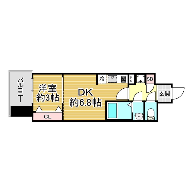 神戸市中央区栄町通(JR東海道本線(近畿)神戸)のマンション賃貸物件 間取画像
