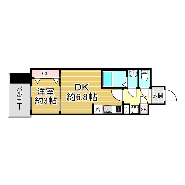 神戸市中央区栄町通(JR東海道本線(近畿)神戸)のマンション賃貸物件 間取画像