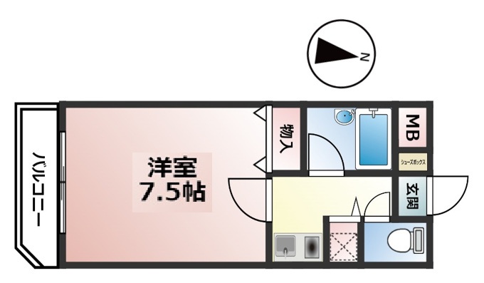 神戸市灘区大和町(JR東海道本線(近畿)六甲道)のマンション賃貸物件 間取画像
