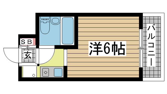 神戸市中央区御幸通(JR東海道本線(近畿)三ノ宮)のマンション賃貸物件 間取画像