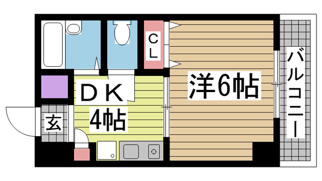 神戸市中央区琴ノ緒町(JR東海道本線(近畿)三ノ宮)のマンション賃貸物件 間取画像