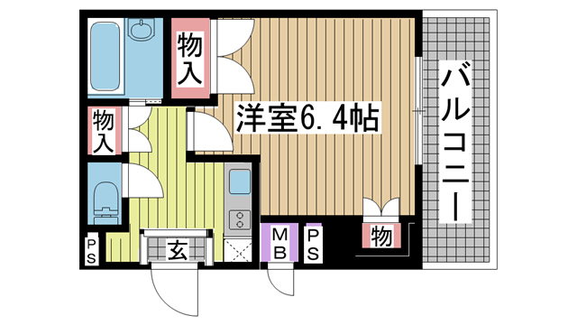 神戸市中央区下山手通(JR東海道本線(近畿)元町)のマンション賃貸物件 間取画像