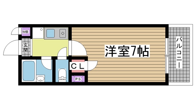 神戸市須磨区大池町(JR山陽本線鷹取)のマンション賃貸物件 間取画像