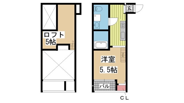 神戸市長田区前原町(神戸市営地下鉄線上沢)のアパート賃貸物件 間取画像