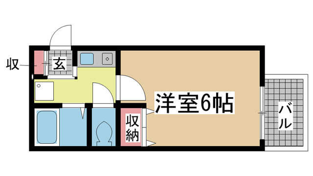 神戸市中央区琴ノ緒町(JR東海道本線(近畿)三ノ宮)のマンション賃貸物件 間取画像