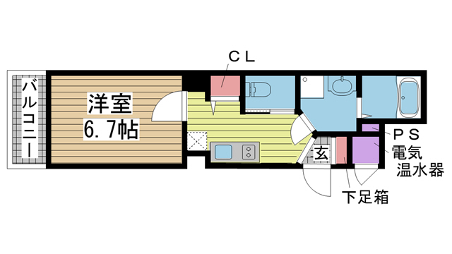 神戸市灘区永手町(JR東海道本線(近畿)六甲道)のマンション賃貸物件 間取画像
