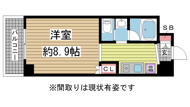 神戸市中央区籠池通(JR東海道本線(近畿)灘)のマンション賃貸物件 間取画像