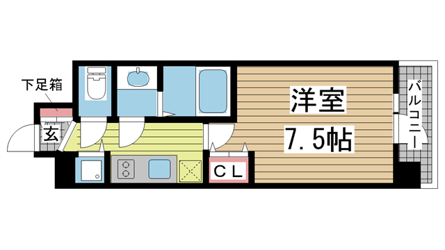 神戸市中央区東雲通(阪急神戸線春日野道)のマンション賃貸物件 間取画像