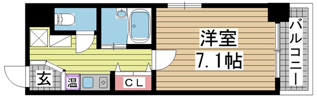神戸市中央区下山手通(JR東海道本線(近畿)神戸)のマンション賃貸物件 間取画像