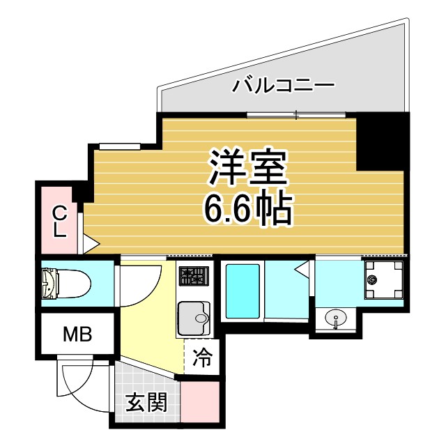 神戸市中央区下山手通(JR東海道本線(近畿)神戸)のマンション賃貸物件 間取画像