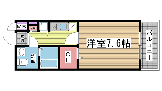 神戸市中央区元町通(JR東海道本線(近畿)神戸)のマンション賃貸物件 間取画像