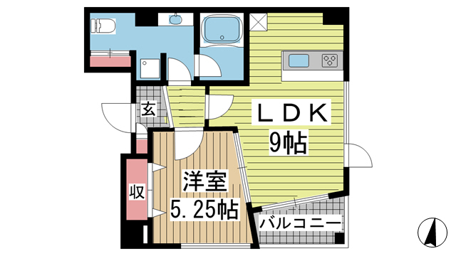 神戸市中央区雲井通(JR東海道本線(近畿)三ノ宮)のマンション賃貸物件 間取画像