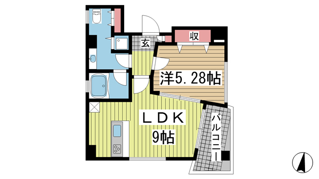 神戸市中央区雲井通(JR東海道本線(近畿)三ノ宮)のマンション賃貸物件 間取画像