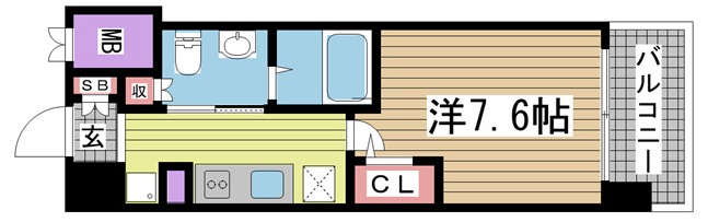 神戸市中央区元町通(JR東海道本線(近畿)元町)のマンション賃貸物件 間取画像
