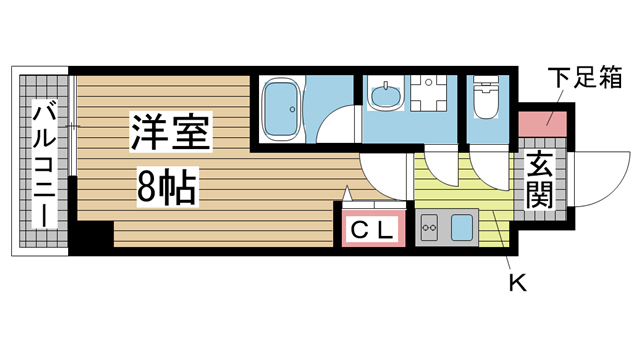 神戸市中央区生田町(神戸市営地下鉄線新神戸)のマンション賃貸物件 間取画像