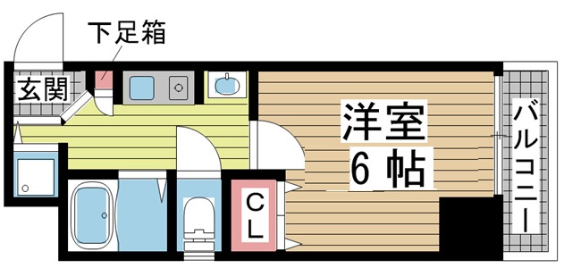 神戸市中央区橘通(JR東海道本線(近畿)神戸)のマンション賃貸物件 間取画像