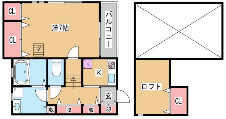 神戸市長田区房王寺町(神戸市営地下鉄線上沢)のアパート賃貸物件 間取画像
