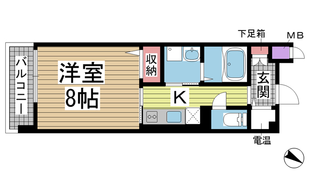 神戸市須磨区村雨町(JR山陽本線須磨海浜公園)のマンション賃貸物件 間取画像