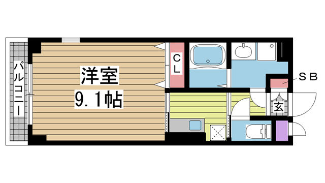神戸市中央区北野町(JR東海道本線(近畿)三ノ宮)のマンション賃貸物件 間取画像
