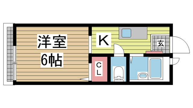 神戸市須磨区行幸町(JR山陽本線須磨海浜公園)のアパート賃貸物件 間取画像