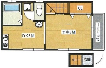 神戸市長田区梅ケ香町(神戸高速線高速長田)のアパート賃貸物件 間取画像
