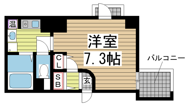 神戸市中央区二宮町(JR東海道本線(近畿)三ノ宮)のマンション賃貸物件 間取画像