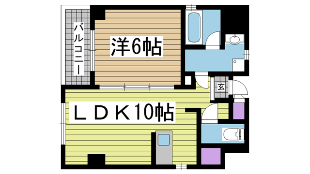 神戸市中央区御幸通(JR東海道本線(近畿)三ノ宮)のマンション賃貸物件 間取画像