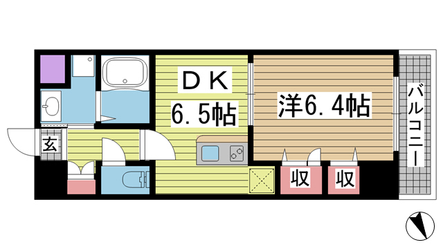神戸市中央区加納町(JR東海道本線(近畿)三ノ宮)のマンション賃貸物件 間取画像