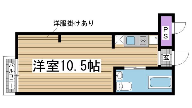 神戸市中央区北野町(JR東海道本線(近畿)三ノ宮)のアパート賃貸物件 間取画像