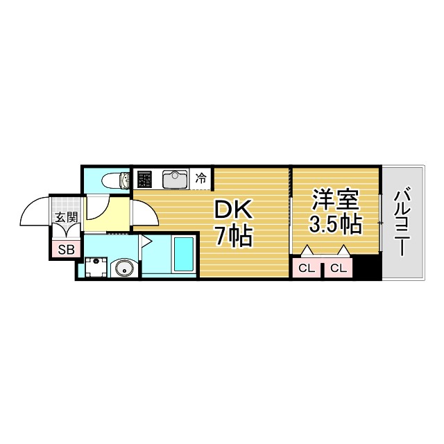 神戸市東灘区青木(阪神本線青木)のマンション賃貸物件 間取画像
