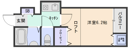 神戸市灘区将軍通(JR東海道本線(近畿)六甲道)のアパート賃貸物件 間取画像
