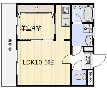 神戸市中央区上筒井通(JR東海道本線(近畿)灘)のアパート賃貸物件 間取画像