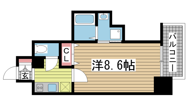 神戸市中央区花隈町(JR東海道本線(近畿)元町)のマンション賃貸物件 間取画像