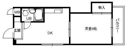 神戸市灘区琵琶町(JR東海道本線(近畿)六甲道)のマンション賃貸物件 間取画像