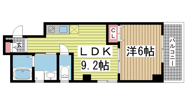 神戸市中央区大日通(JR東海道本線(近畿)灘)のマンション賃貸物件 間取画像