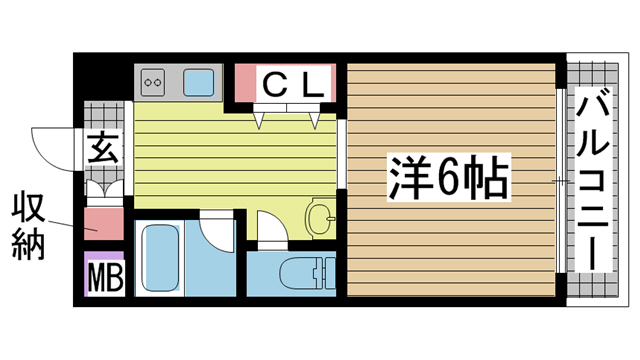 神戸市長田区松野通(JR山陽本線新長田)のマンション賃貸物件 間取画像