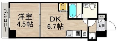 神戸市中央区脇浜町(阪神本線春日野道)のマンション賃貸物件 間取画像
