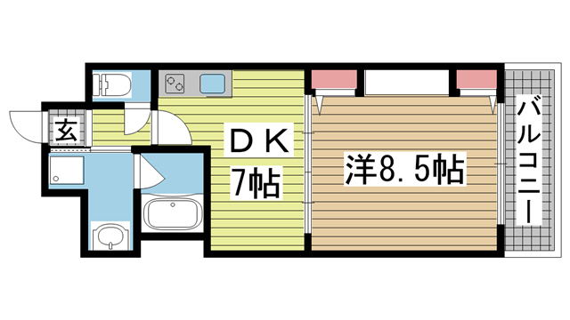 神戸市中央区加納町(JR東海道本線(近畿)三ノ宮)のマンション賃貸物件 間取画像